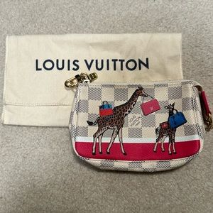 AUTHENTIC Louis Vuitton white check with painted giraffes